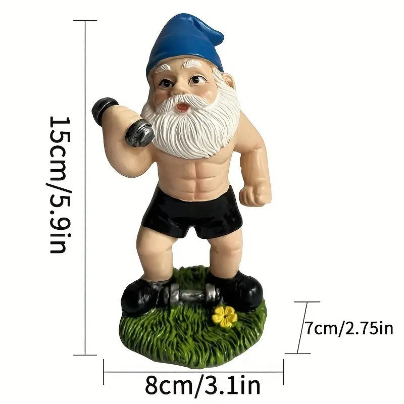 Fitness Themed Resin Dwarf Statue
