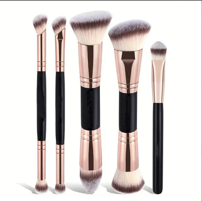 Five double-headed makeup brushes