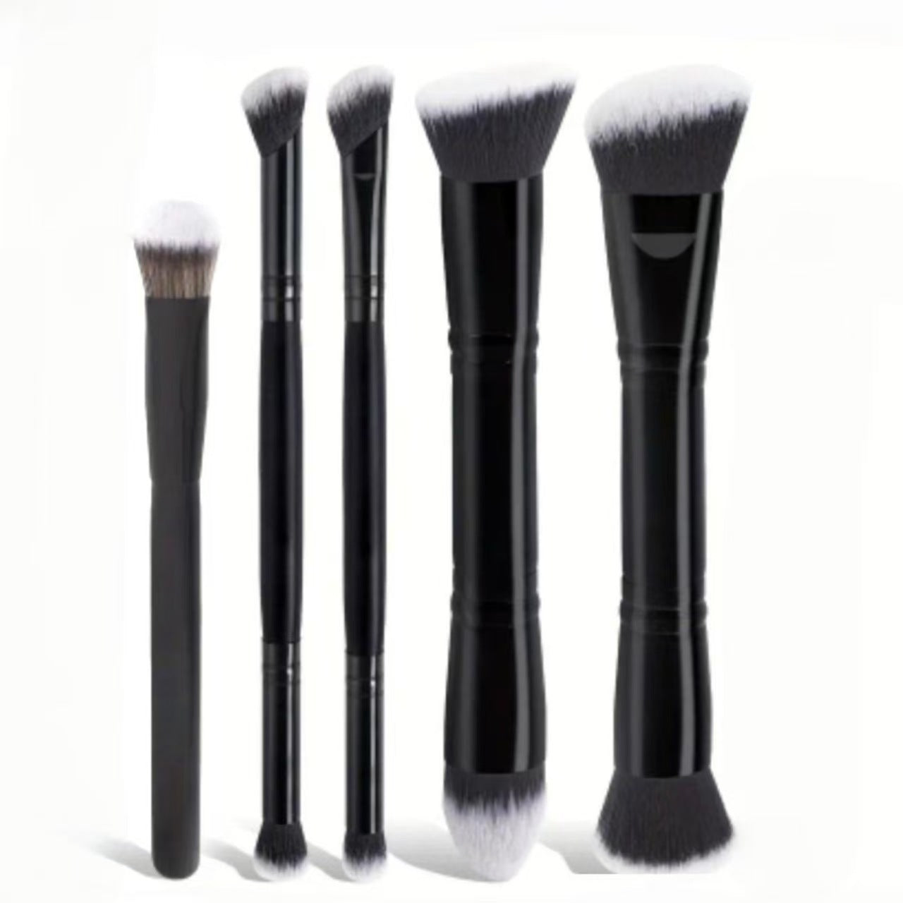 Five double-headed makeup brushes