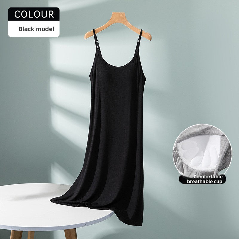 Five-Finger Cup Suspender Skirt, Bra-Free Home Long Skirt