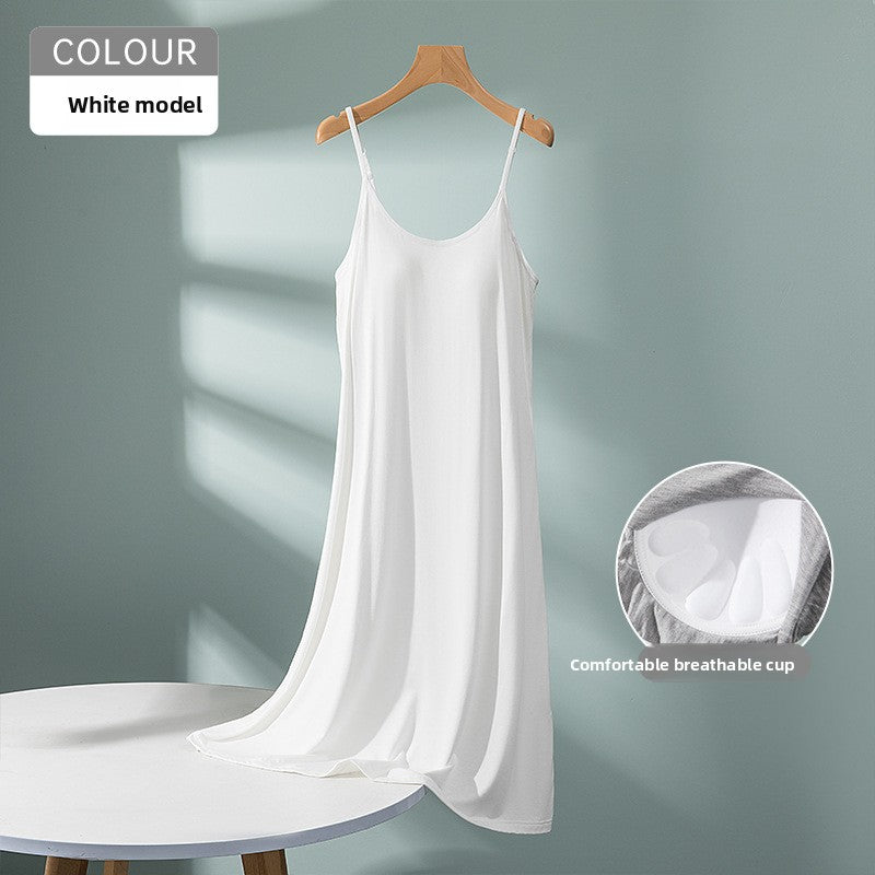 Five-Finger Cup Suspender Skirt, Bra-Free Home Long Skirt