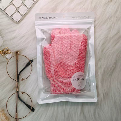 Five-finger Double-sided Scrub Gloves