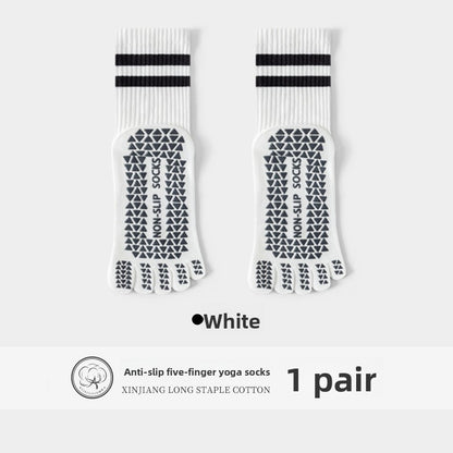 Five-Finger Yoga Socks, Non-Slip, Professional Women's Summer Pilates Training Indoor Sports Special Fitness Long Tube Split-Toe Socks