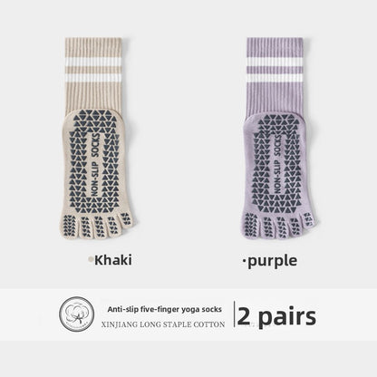 Five-Finger Yoga Socks, Non-Slip, Professional Women's Summer Pilates Training Indoor Sports Special Fitness Long Tube Split-Toe Socks