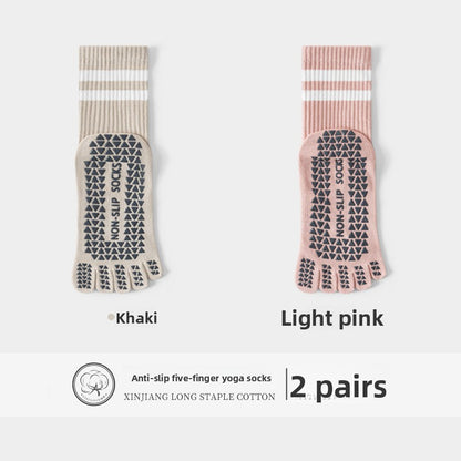 Five-Finger Yoga Socks, Non-Slip, Professional Women's Summer Pilates Training Indoor Sports Special Fitness Long Tube Split-Toe Socks