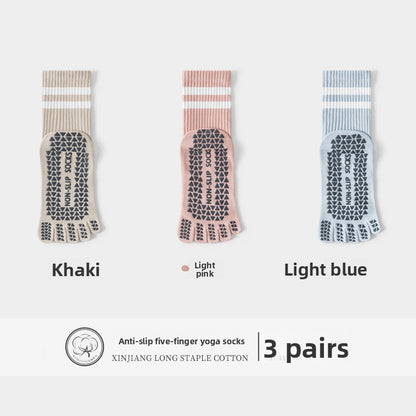 Five-Finger Yoga Socks, Non-Slip, Professional Women's Summer Pilates Training Indoor Sports Special Fitness Long Tube Split-Toe Socks