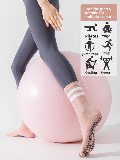 Five-Finger Yoga Socks, Non-Slip, Professional Women's Summer Pilates Training Indoor Sports Special Fitness Long Tube Split-Toe Socks