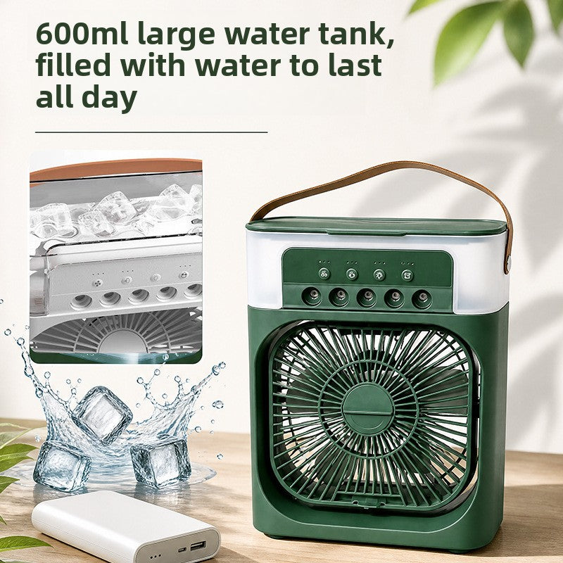 Five-Hole Spray Fan with Humidifying and Cooling Portable Desktop Fan