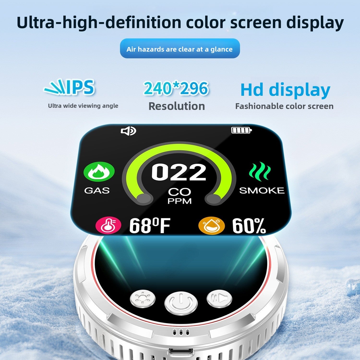 Five-in-One Carbon Monoxide and Air Quality Detector