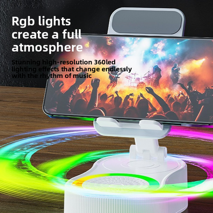 Five-in-One Folding Desktop Phone Stand with Charging Speaker Light