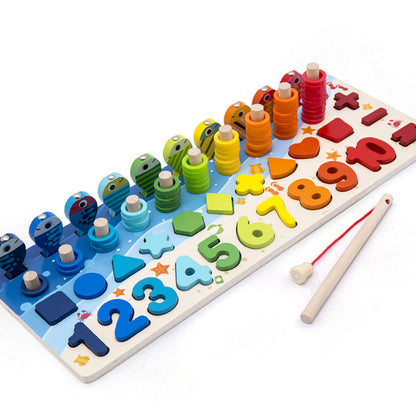 Five-in-One Wooden Educational Toy for Early Learning