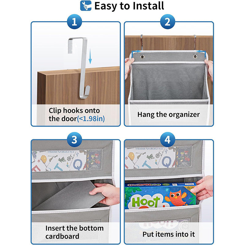 Five-layer non-woven fabric storage box behind the door