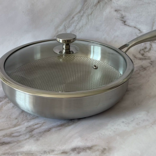 Five-Layer Steel Embossed Frying Pan