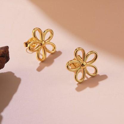 Five-leaf flower earrings