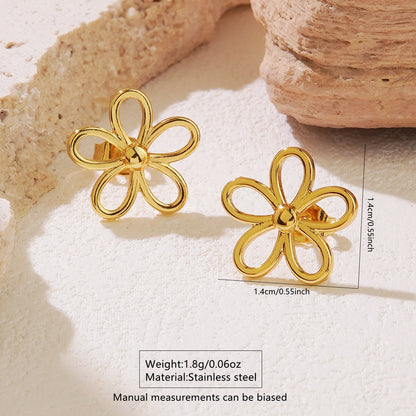 Five-leaf flower earrings