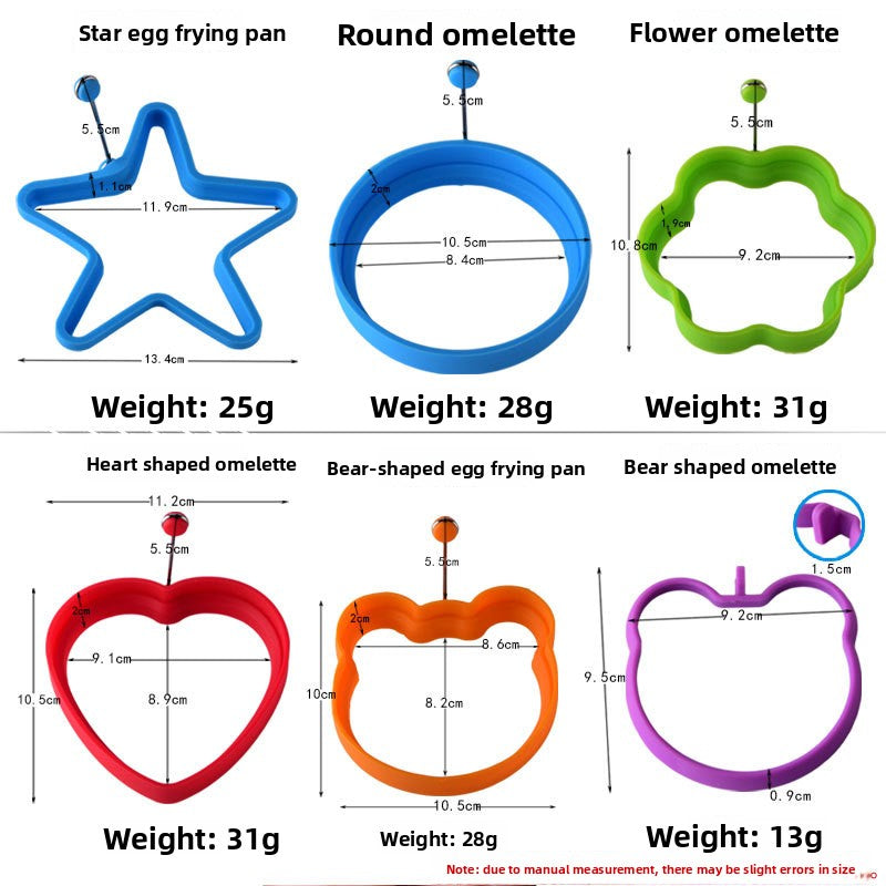 Five-star heart-shaped round egg crepe mold