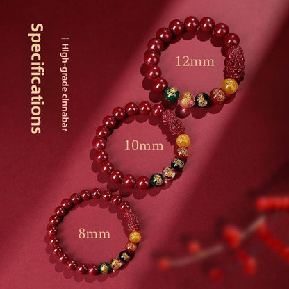 Five-way God of Wealth Cinnabar Bracelet
