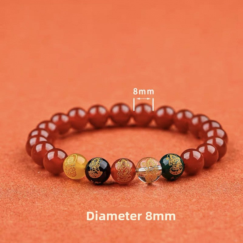 Five-way God of Wealth Cinnabar Bracelet