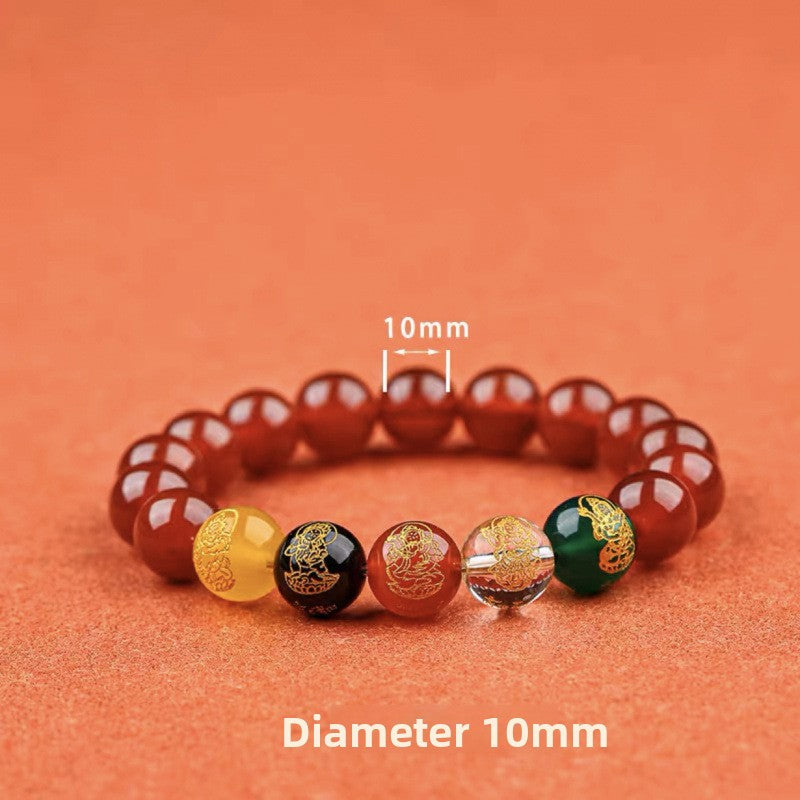 Five-way God of Wealth Cinnabar Bracelet