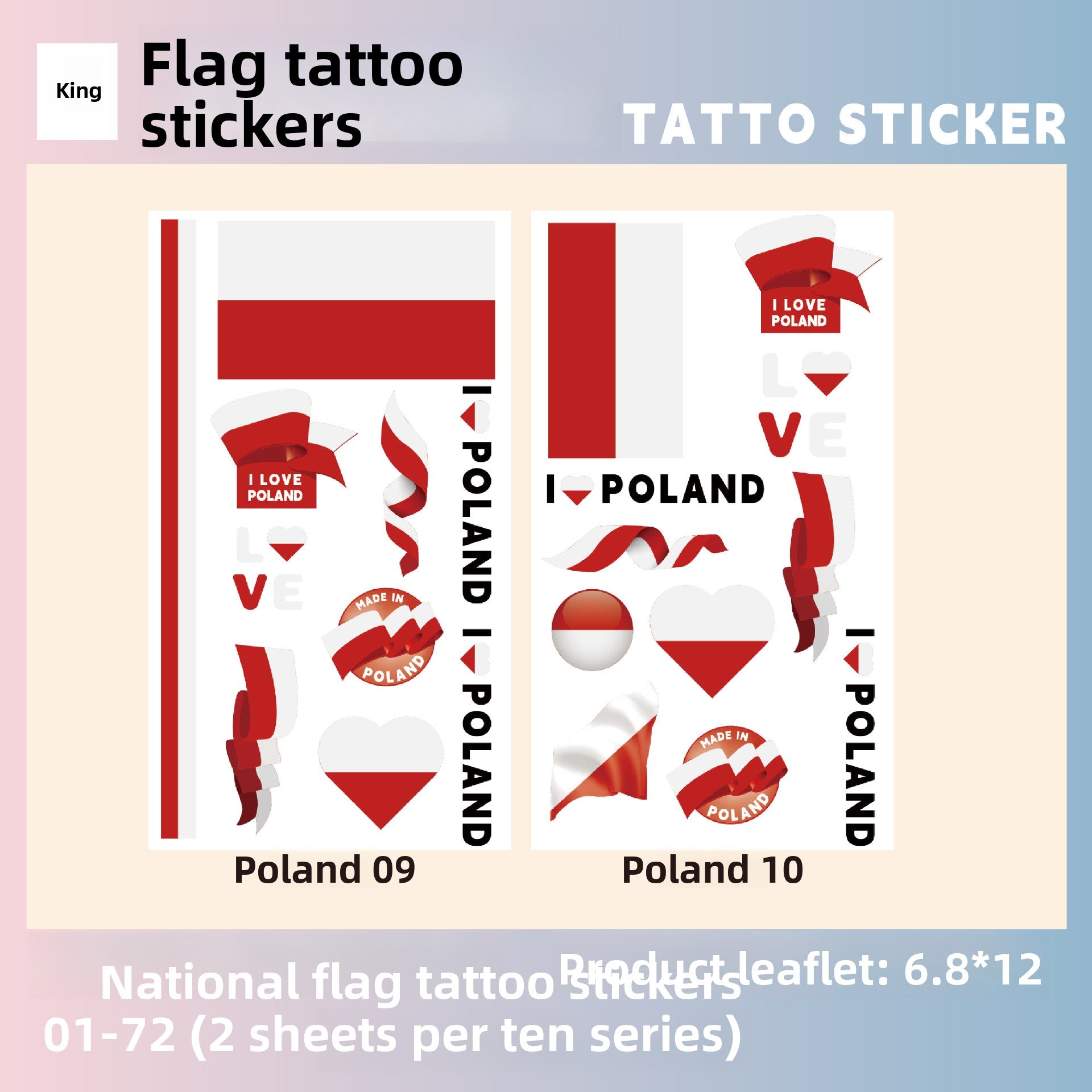 Flag Pattern Tattoo Stickers