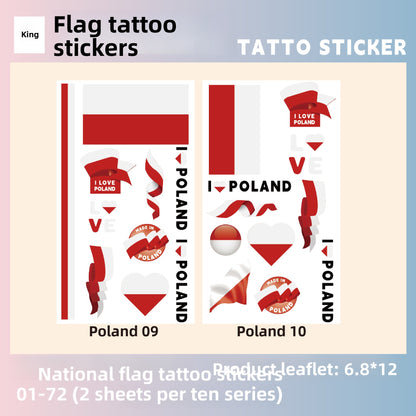 Flag Pattern Tattoo Stickers