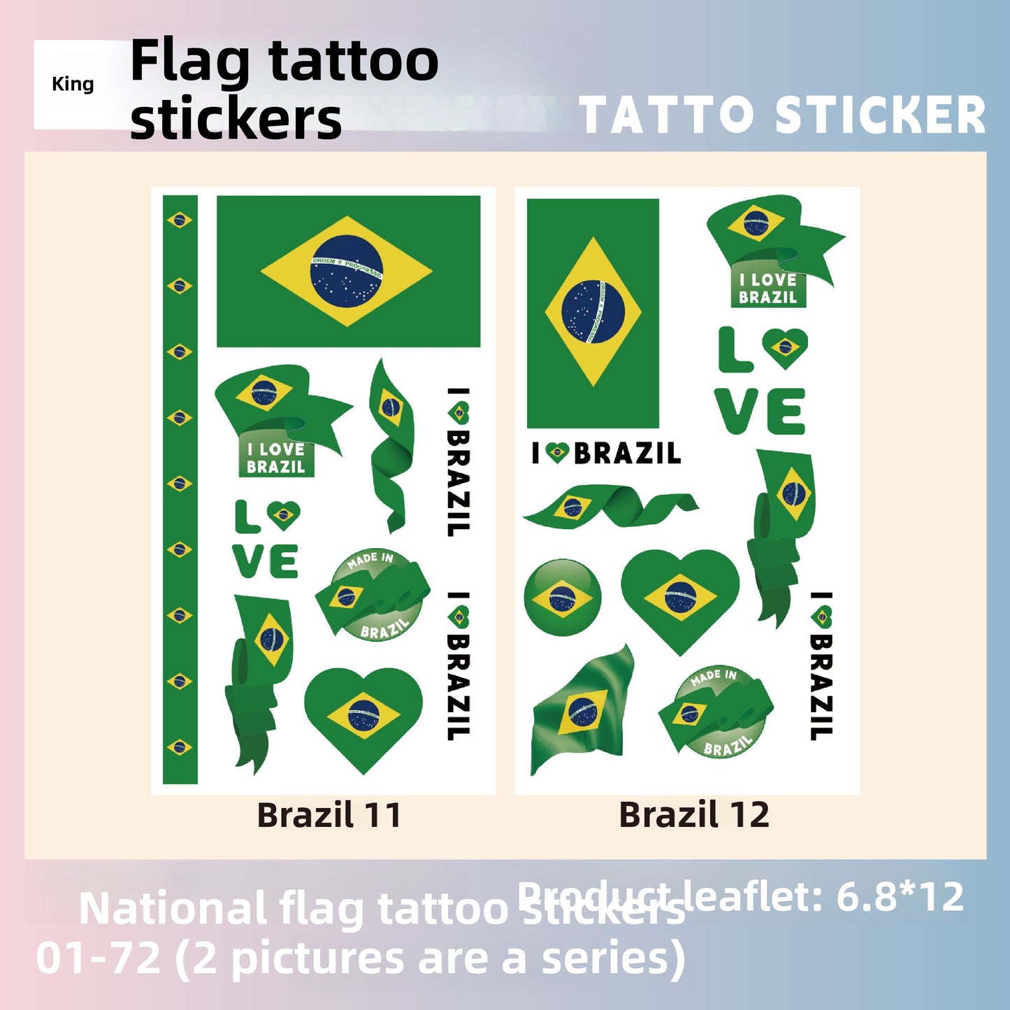 Flag Pattern Tattoo Stickers