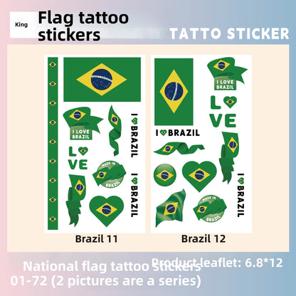Flag Pattern Tattoo Stickers