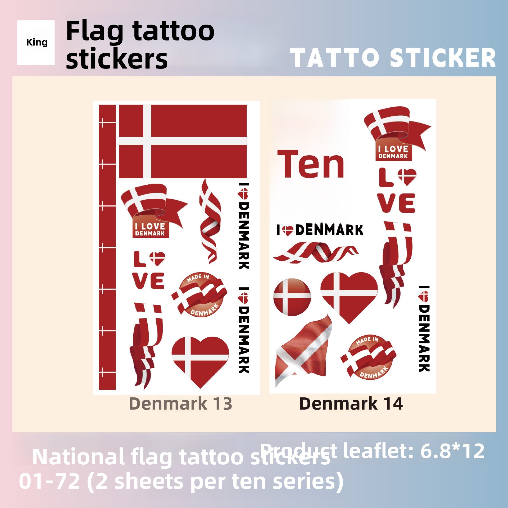 Flag Pattern Tattoo Stickers