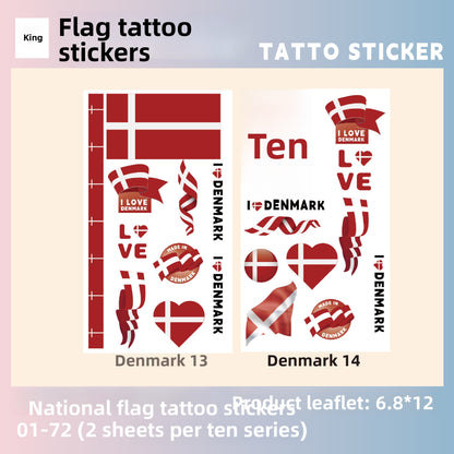 Flag Pattern Tattoo Stickers