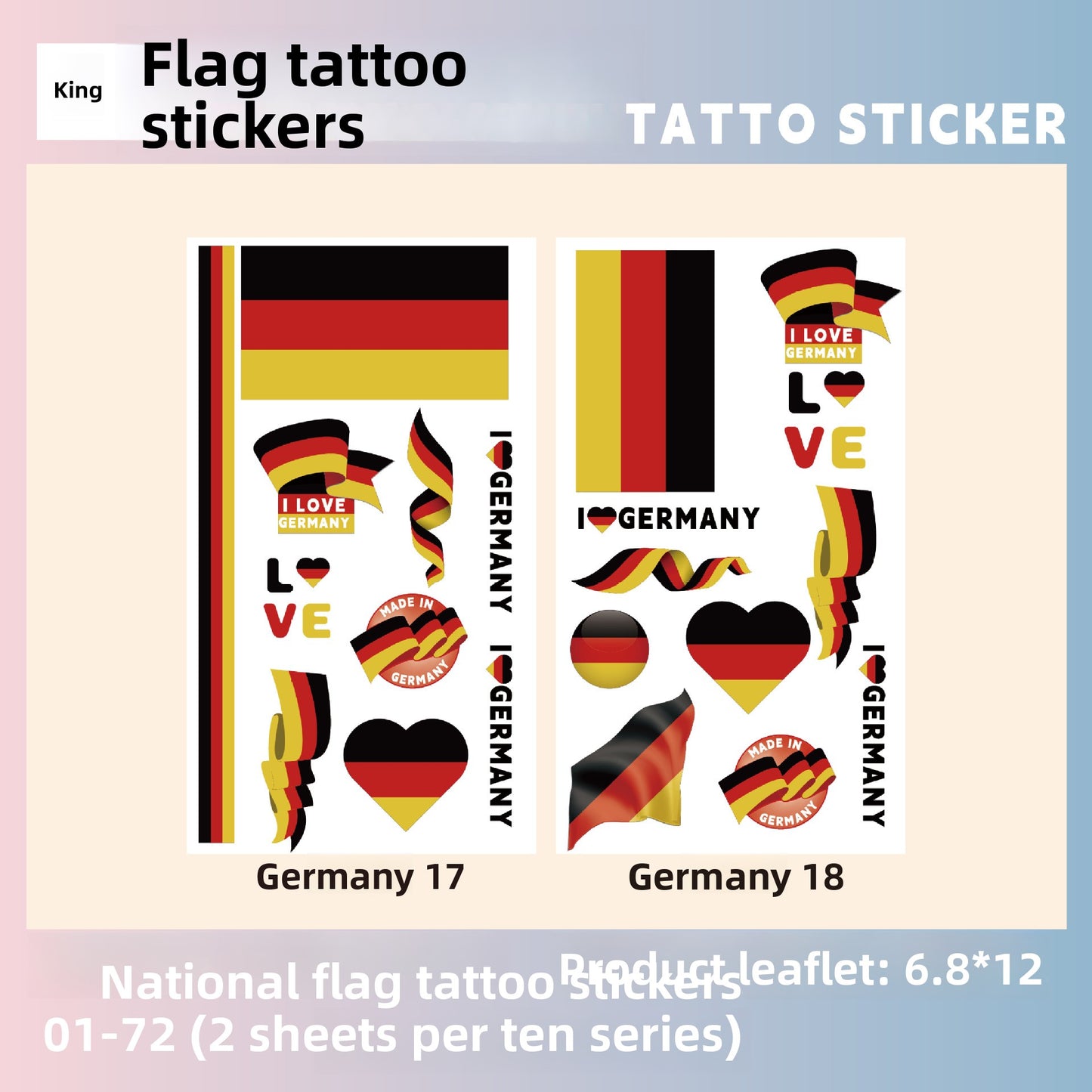 Flag Pattern Tattoo Stickers