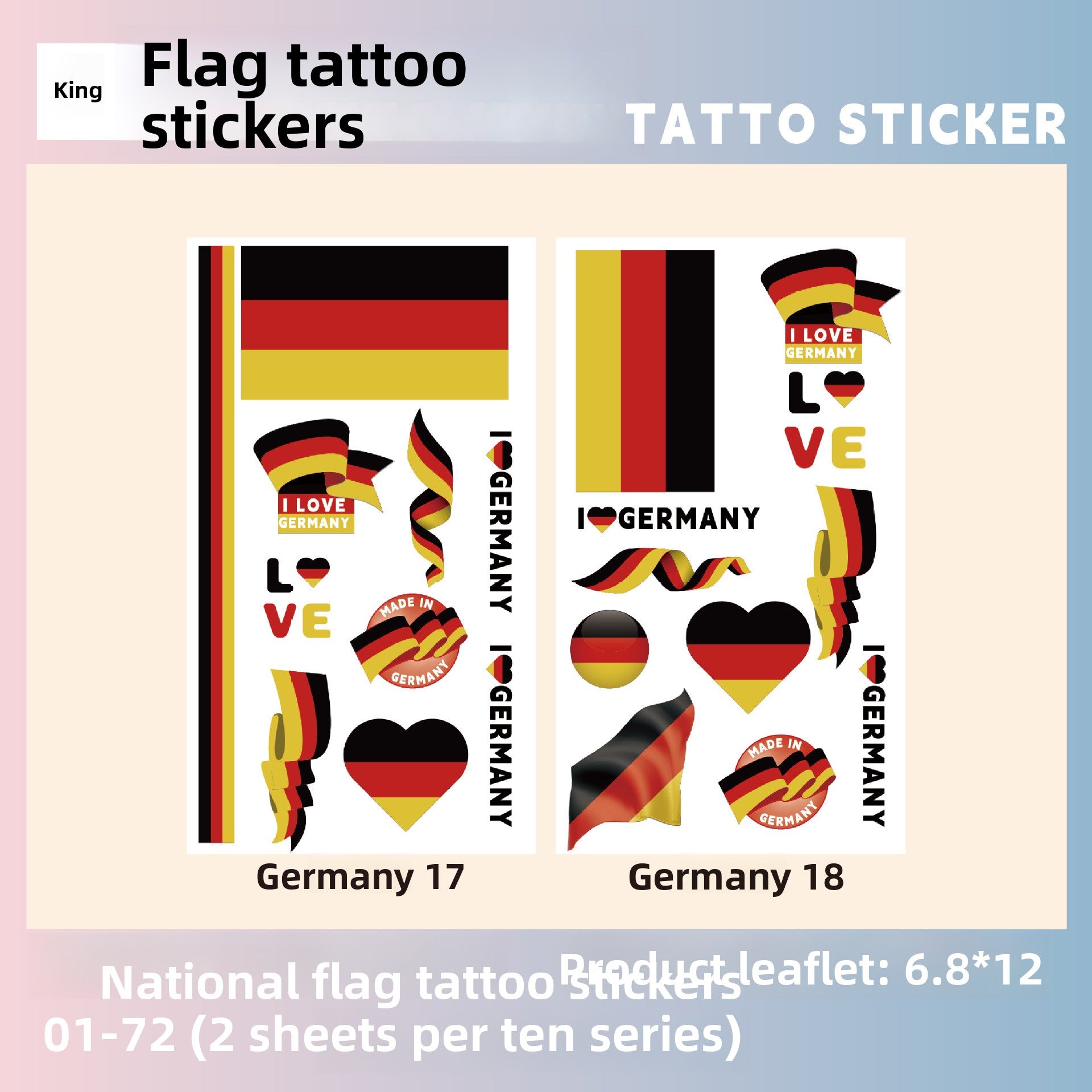Flag Pattern Tattoo Stickers
