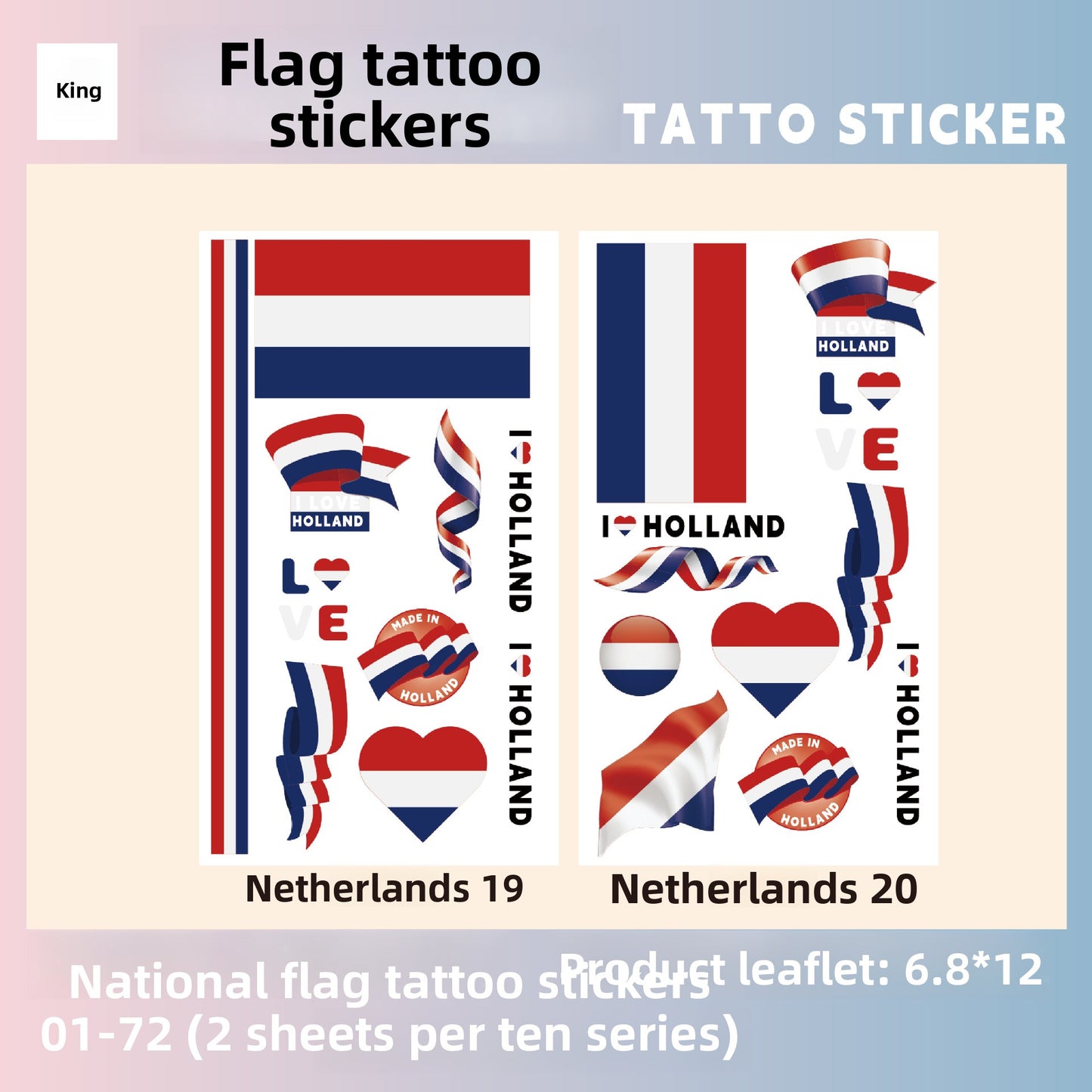Flag Pattern Tattoo Stickers