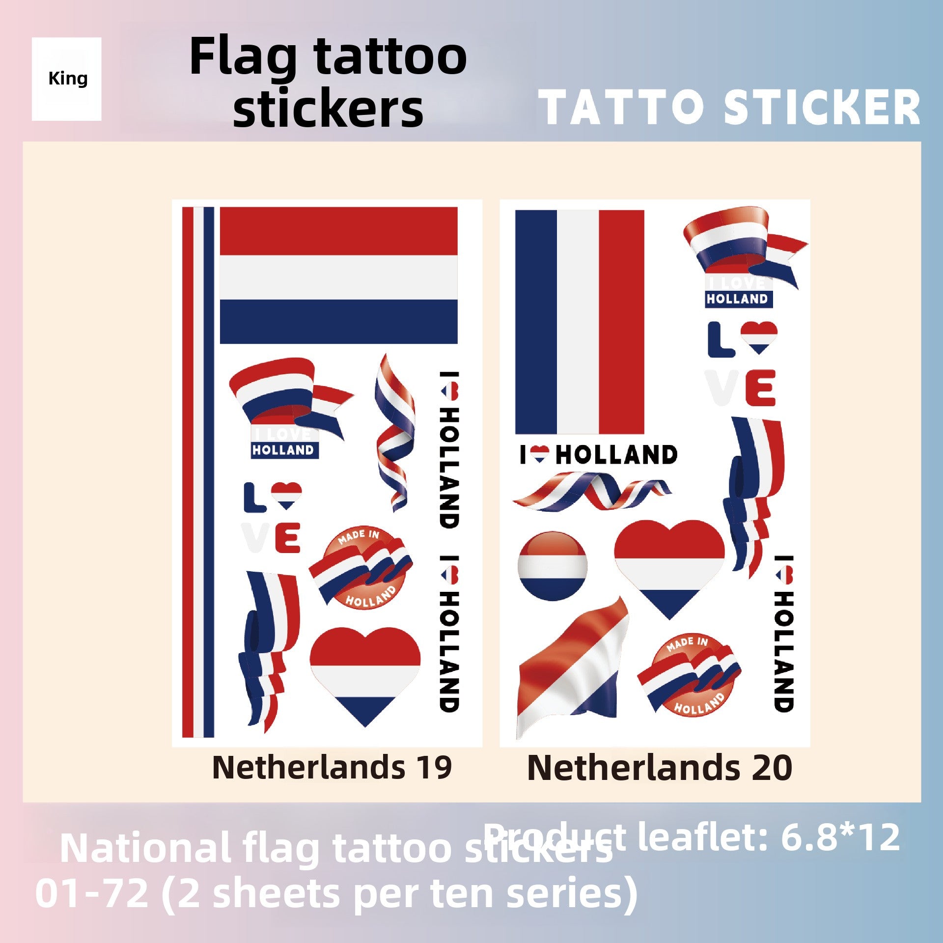 Flag Pattern Tattoo Stickers