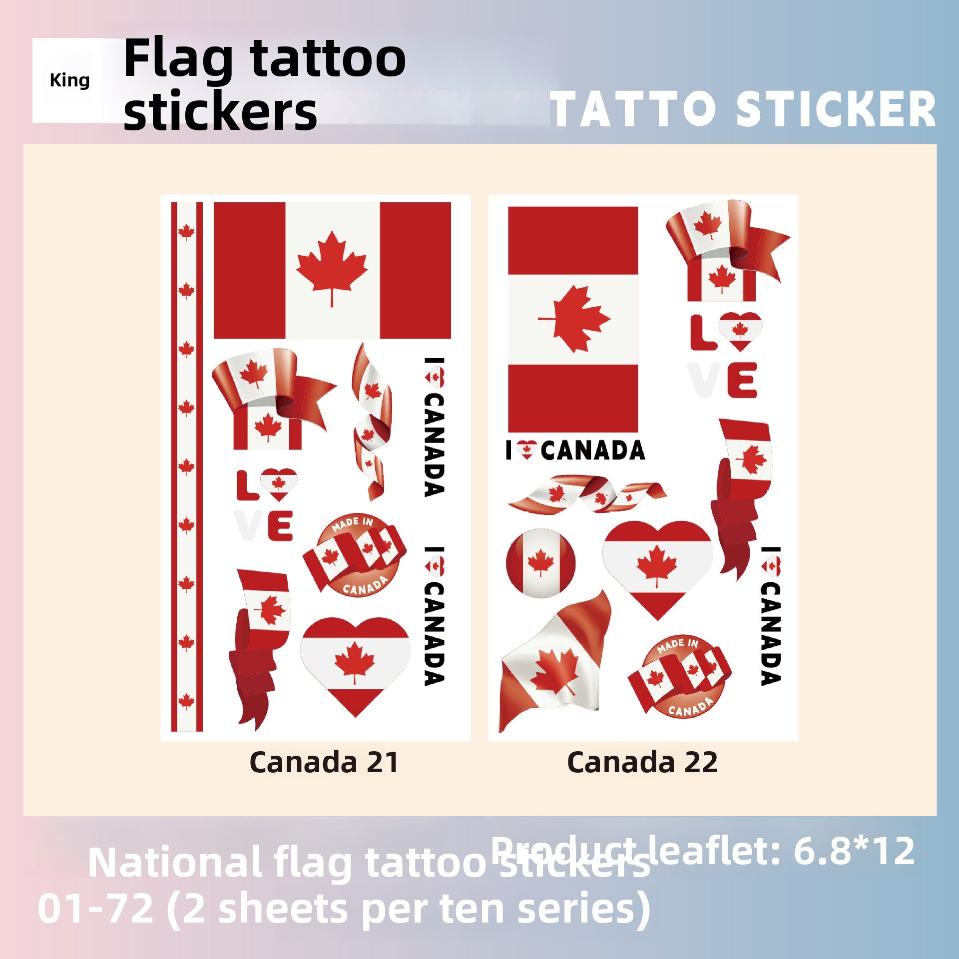 Flag Pattern Tattoo Stickers