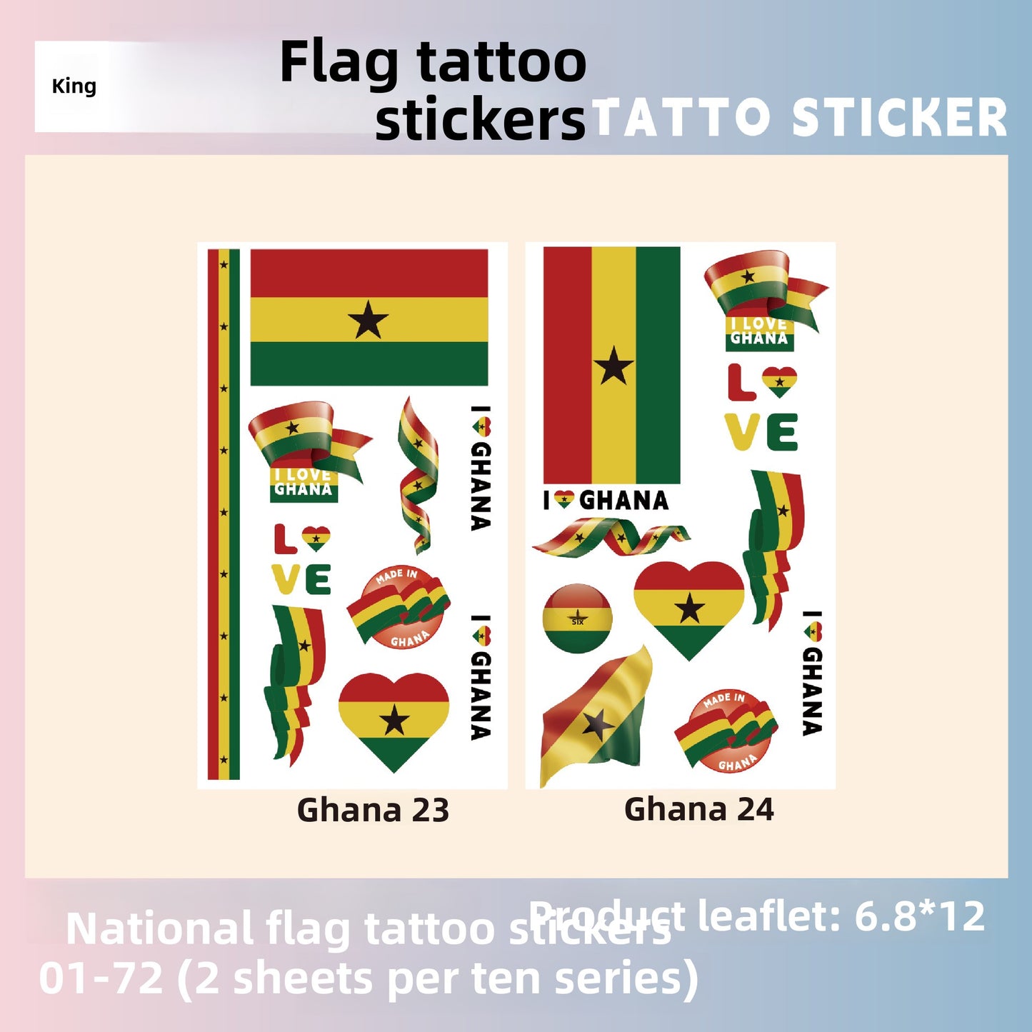 Flag Pattern Tattoo Stickers