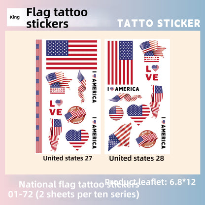 Flag Pattern Tattoo Stickers