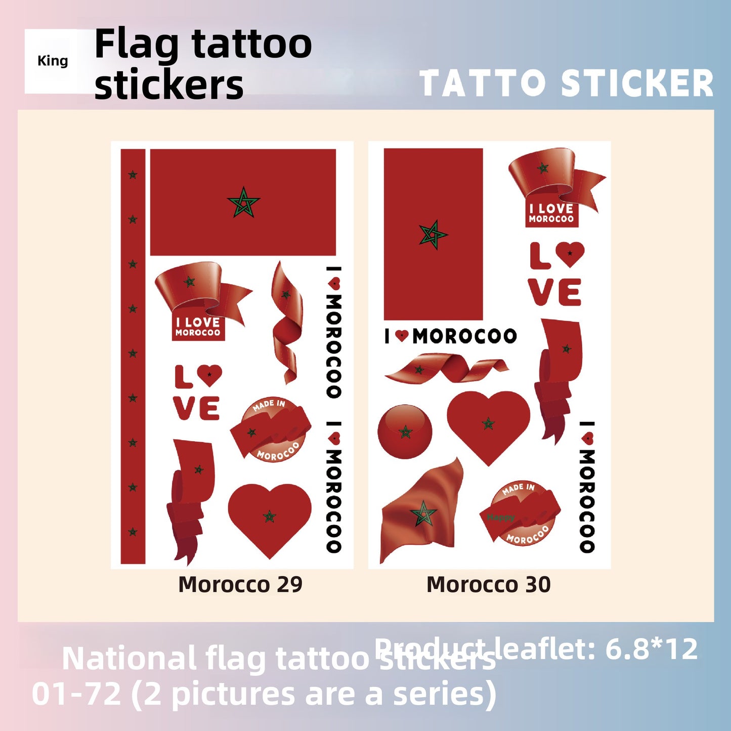 Flag Pattern Tattoo Stickers