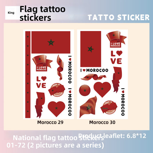 Flag Pattern Tattoo Stickers
