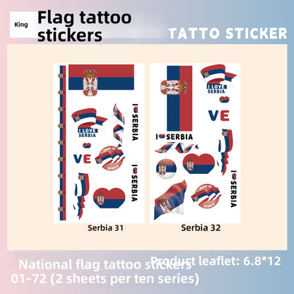 Flag Pattern Tattoo Stickers