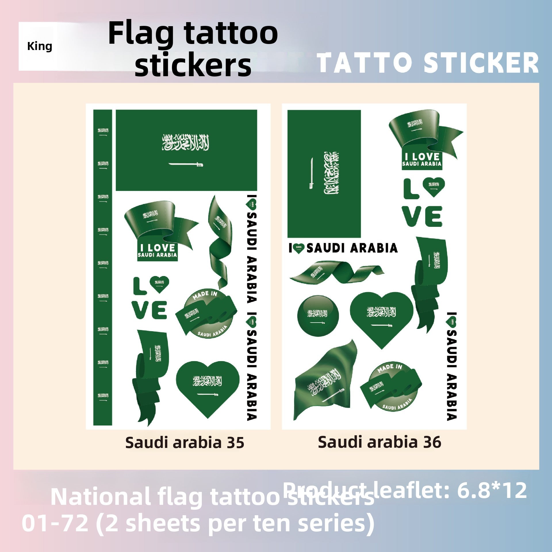 Flag Pattern Tattoo Stickers