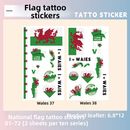 Flag Pattern Tattoo Stickers