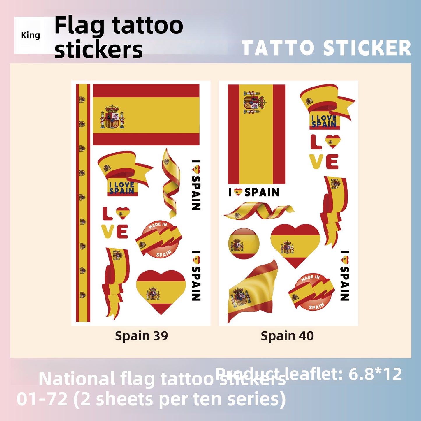 Flag Pattern Tattoo Stickers