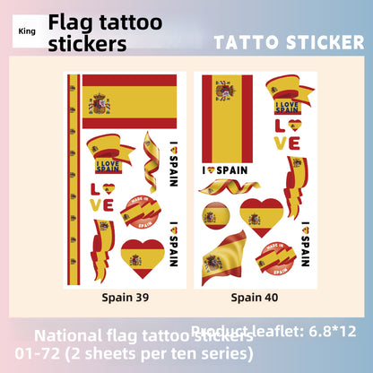 Flag Pattern Tattoo Stickers