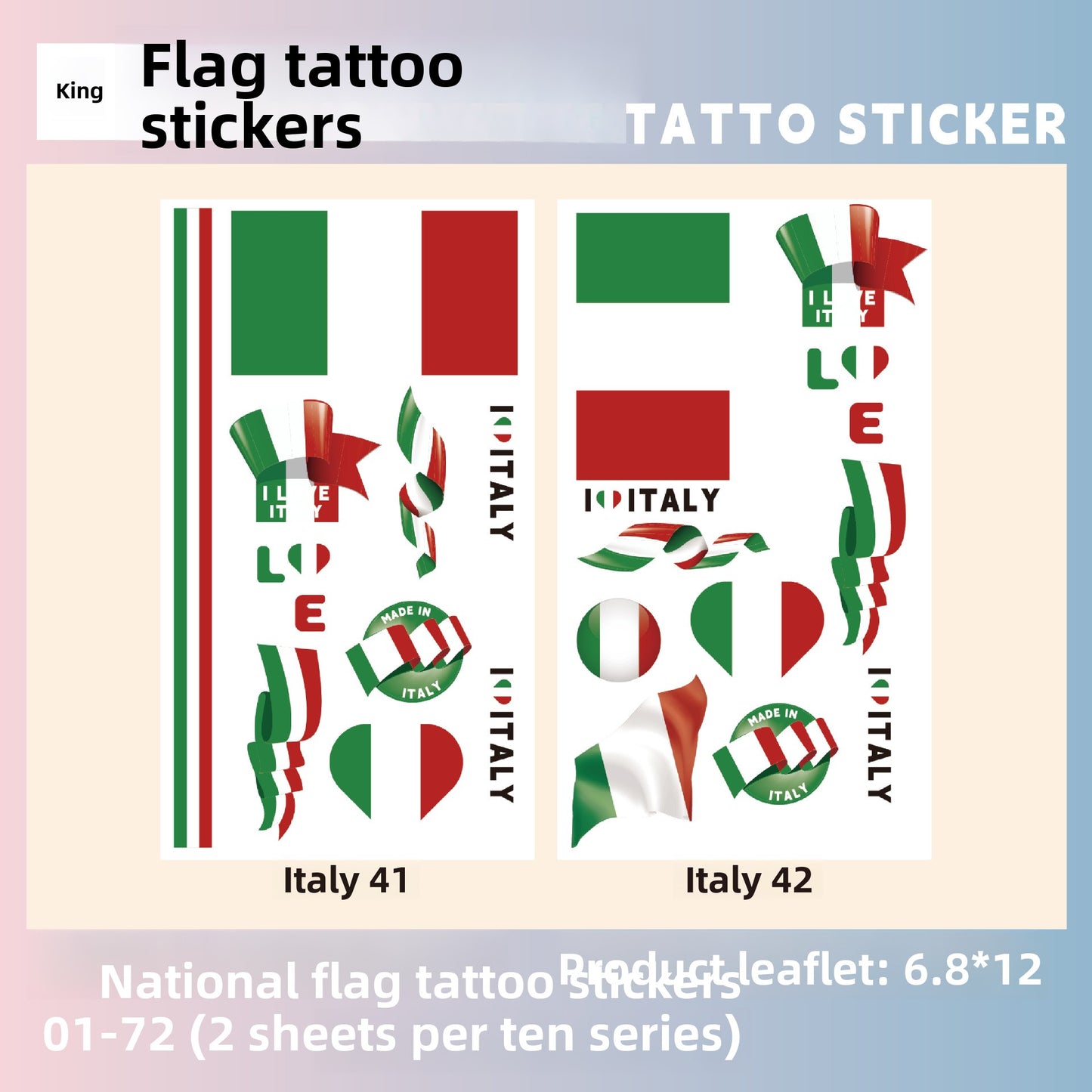Flag Pattern Tattoo Stickers