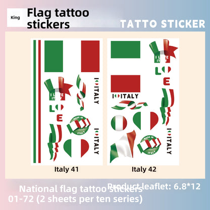 Flag Pattern Tattoo Stickers