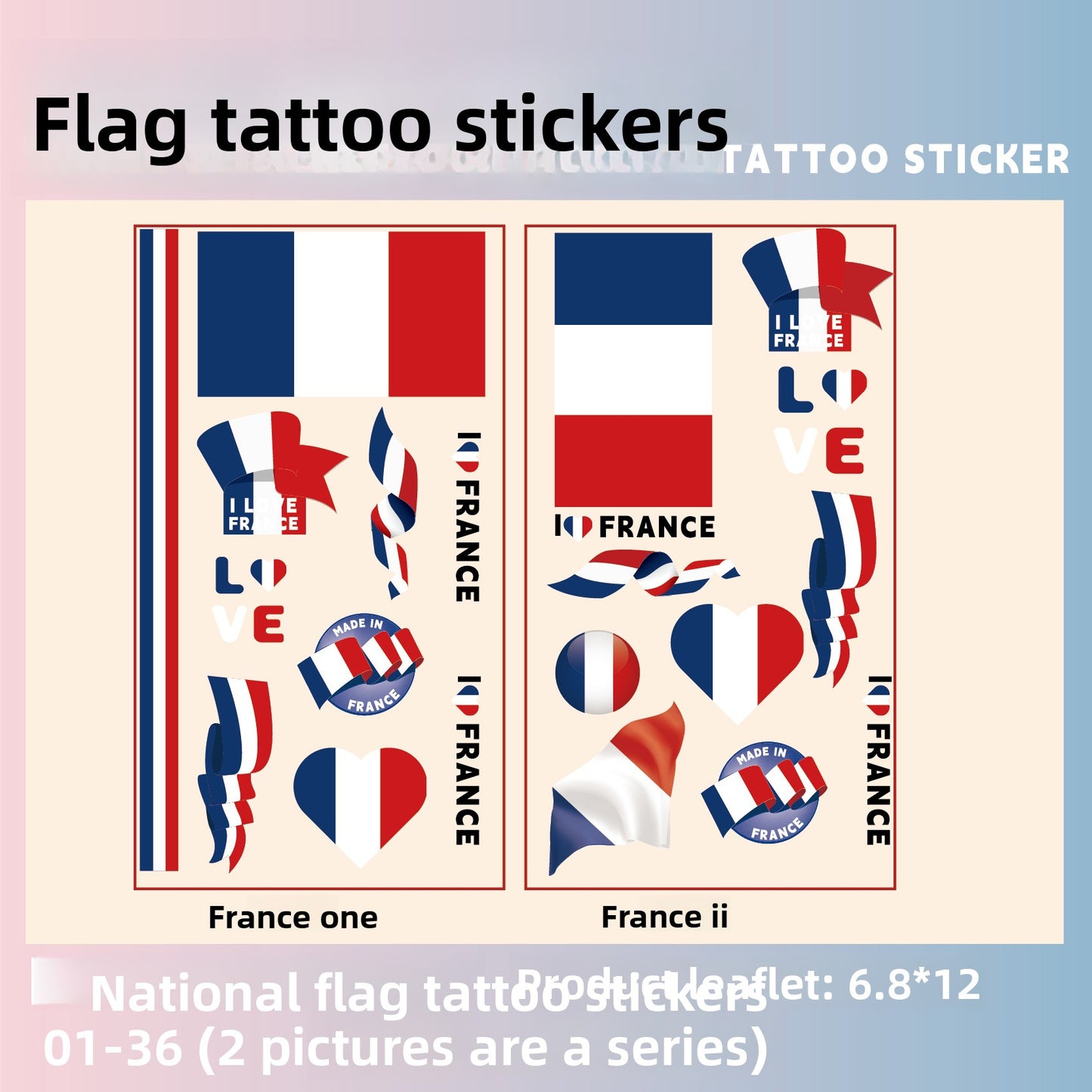 Flag Pattern Tattoo Stickers