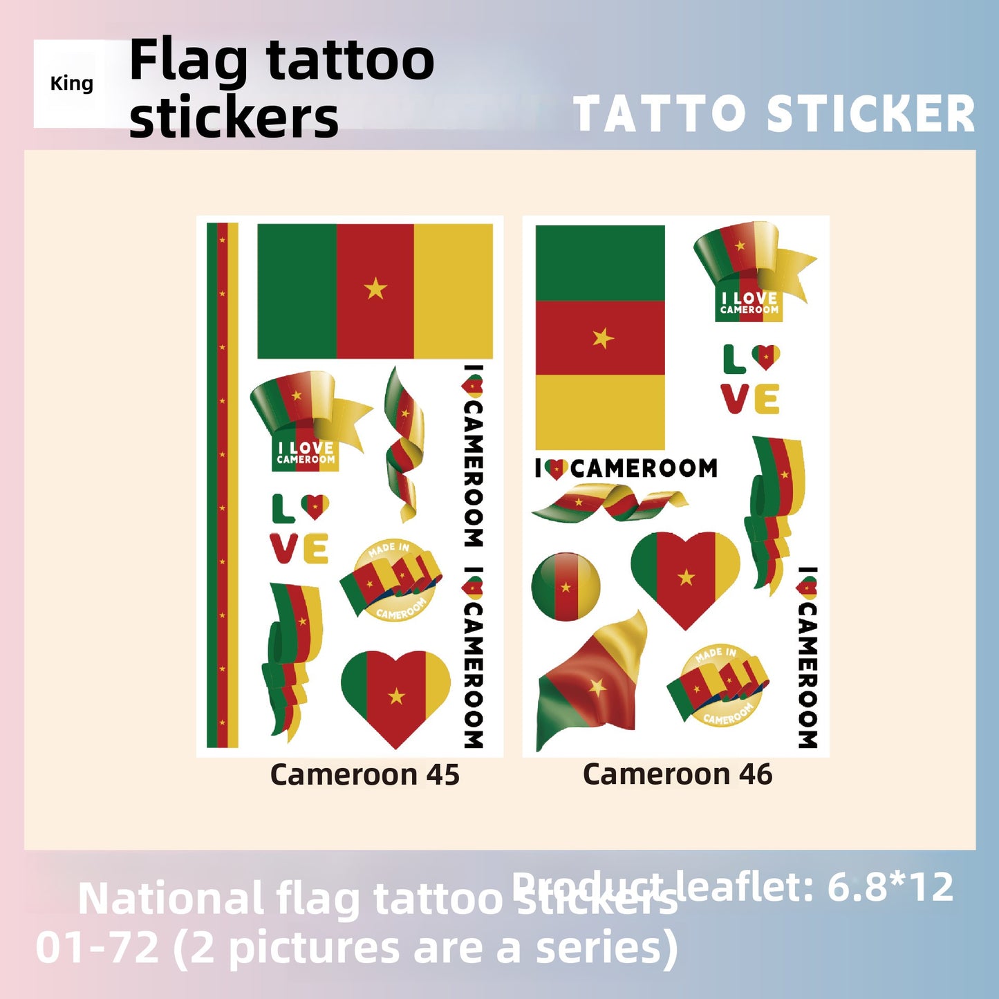 Flag Pattern Tattoo Stickers