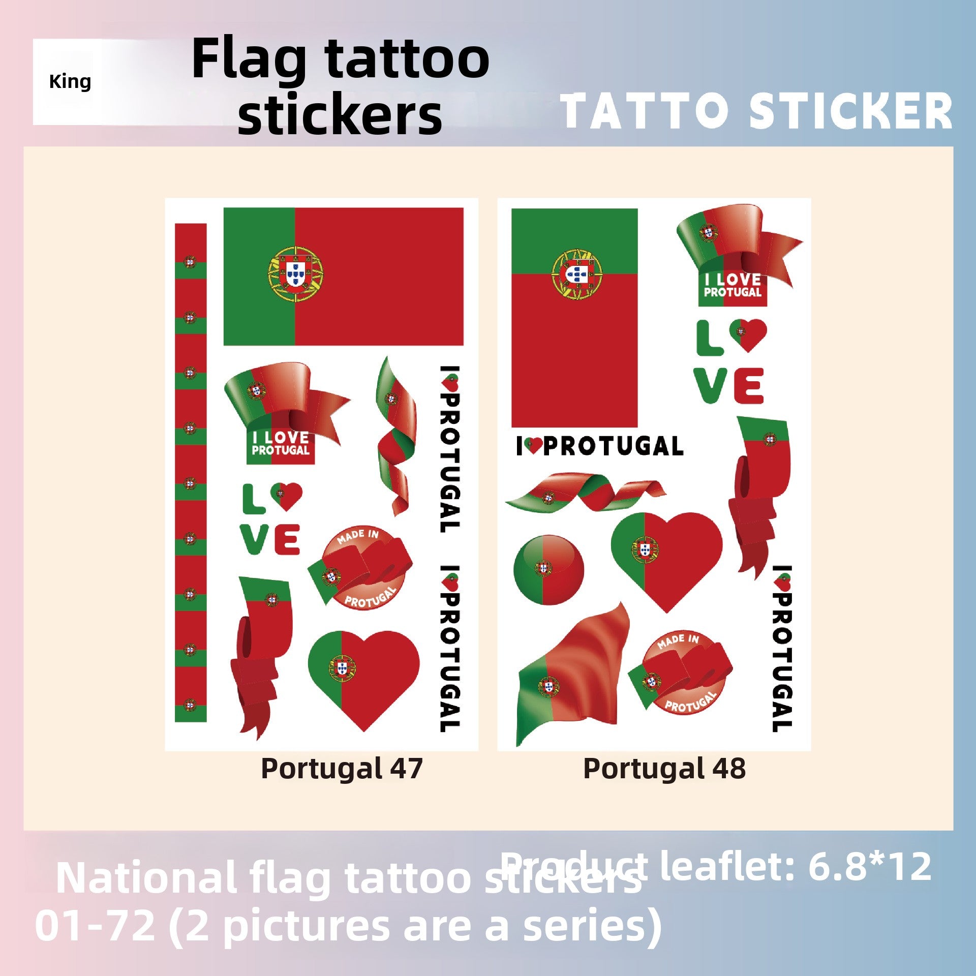 Flag Pattern Tattoo Stickers