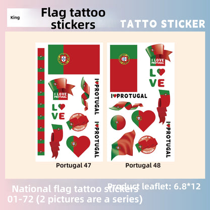 Flag Pattern Tattoo Stickers