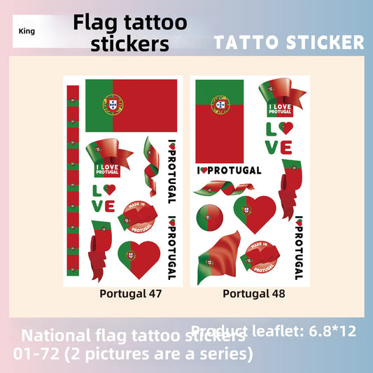 Flag Pattern Tattoo Stickers